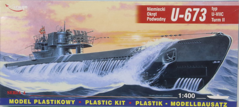 Modeling submarine U-673, typ U-VII C turm. II, ref. 40412, 1/400, Mirage