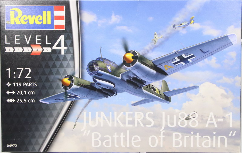 Modeling aircraft Junkers Ju-88 A-1, Battle of Britain, ref. 04972, 1/72, Revell