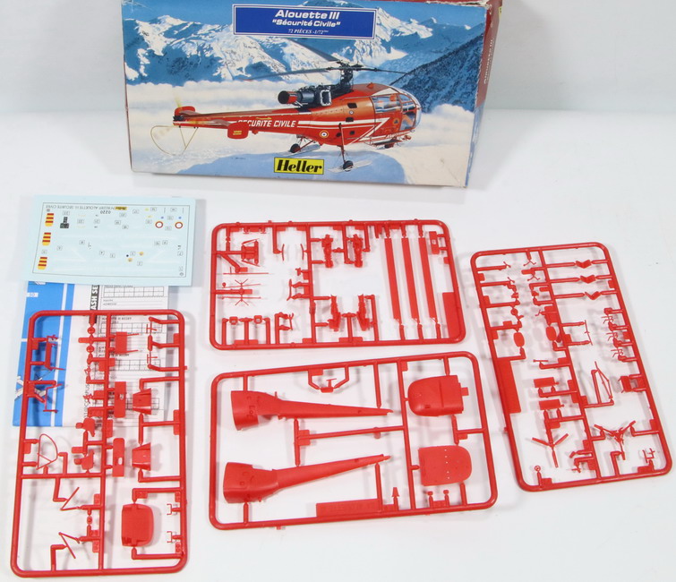 Modeling helicopter Alouette III, securite civile, ref. 80289, 1/72, Heller, incompleto