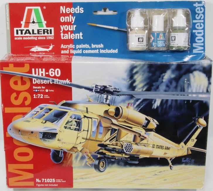 Modeling helicopter UH-60 Desert Hawk, ref. 71025, 1/72, Italeri