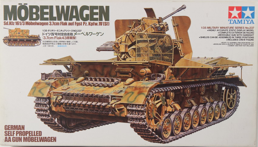 Modeling anti-aircraft Möbelwagen, Sdkfz 161/3, 3.7 cm Flak, ref. 35237, 1/35, Tamiya