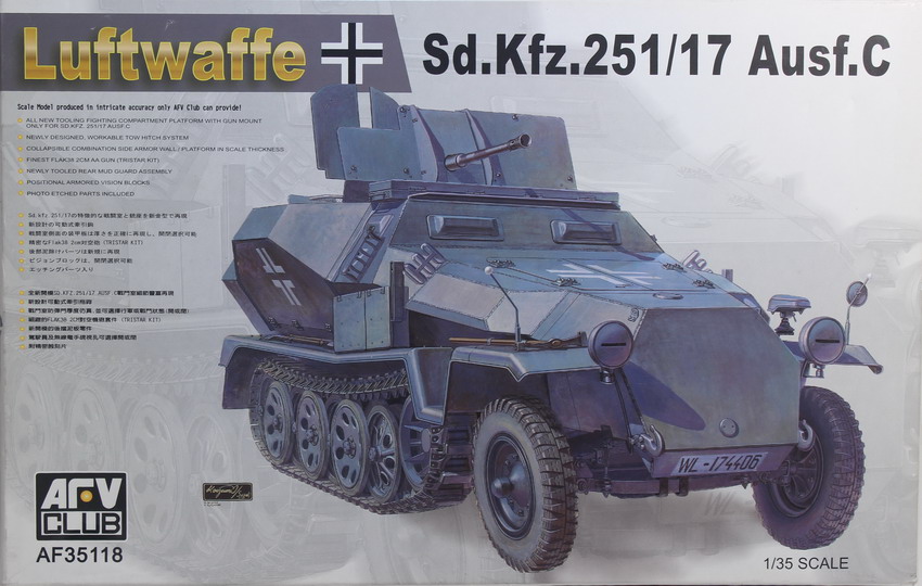Modeling halftrack Sdkfz 251/17 Ausf. C, Luftwaffe, ref. AF 35118, 1/35, AFV