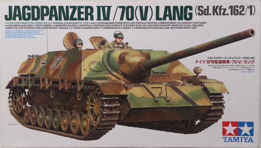 Modeling tank destroyer Jagdpanzer IV/70 V Lang, Sdkfz 162/1, ref. 35340, 1/35, Tamiya.