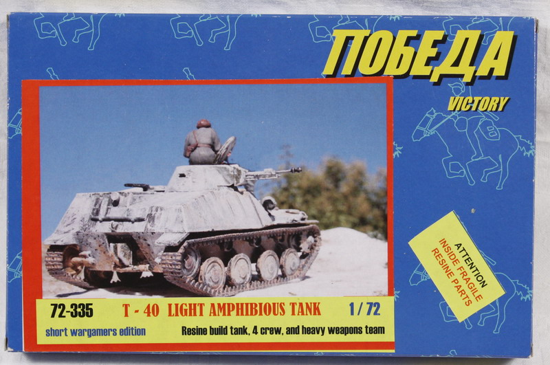 Maqueta Carro ruso Anfibio T40, con complementos, ref. 72335, escala 1/72, marca Victory, en resina