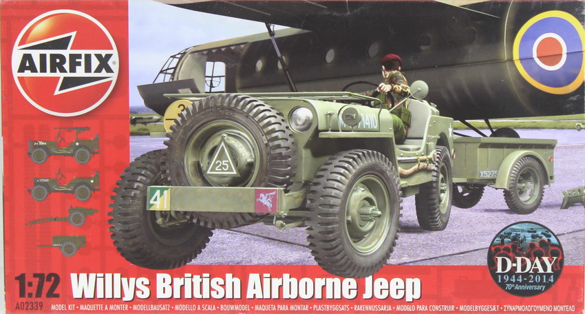 Modeling vehicle Jeep Willys Bristish Airborne, ref. A02339, 1/72, Airfix