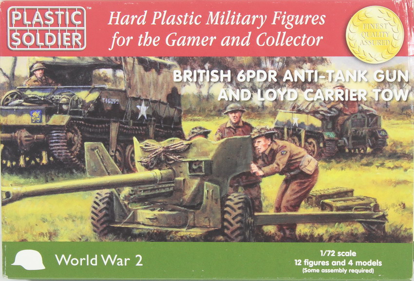 Modeling vehicle Loyd carrier tow & 6 pdr. Anti-tank gun, ref. 20004, 1/72, Plastic Soldier
