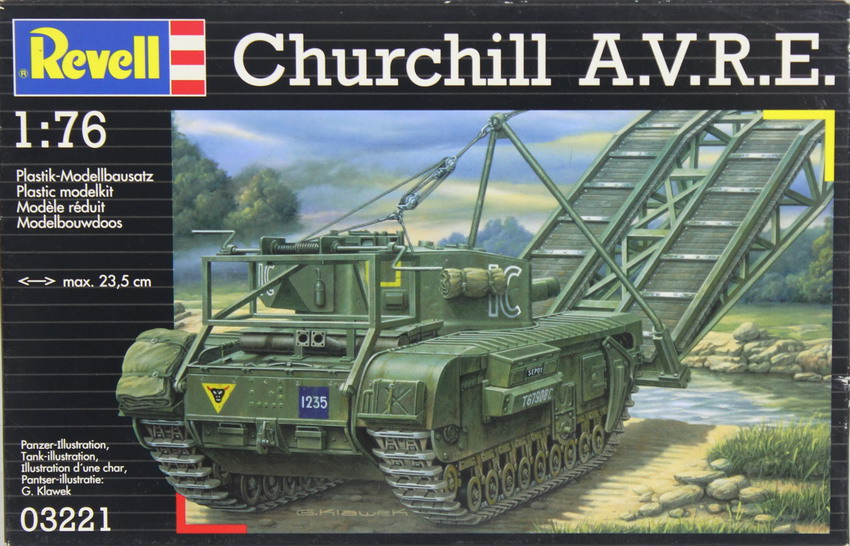 Modeling tank Churchill AVRE, ref. 03221, 1/76, Revell