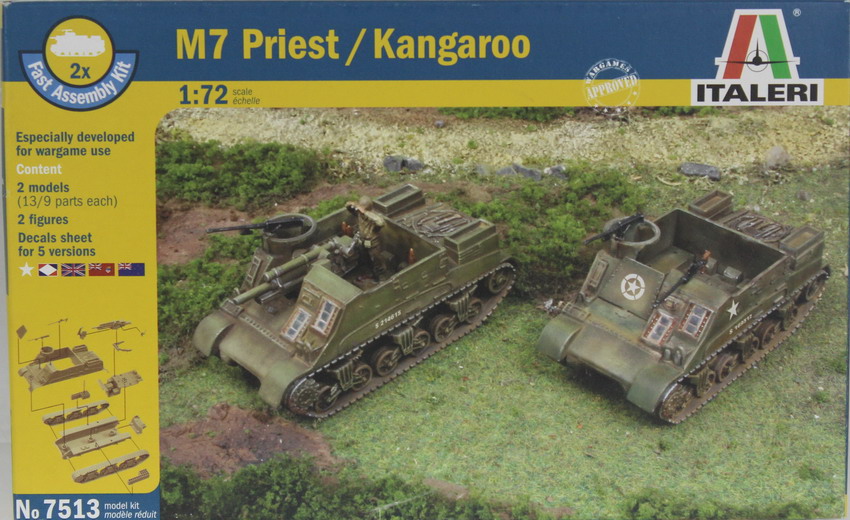 Modeling self-propelled artillery M 7 Priest – Kangoroo, ref. 7513, 1/72, Italeri