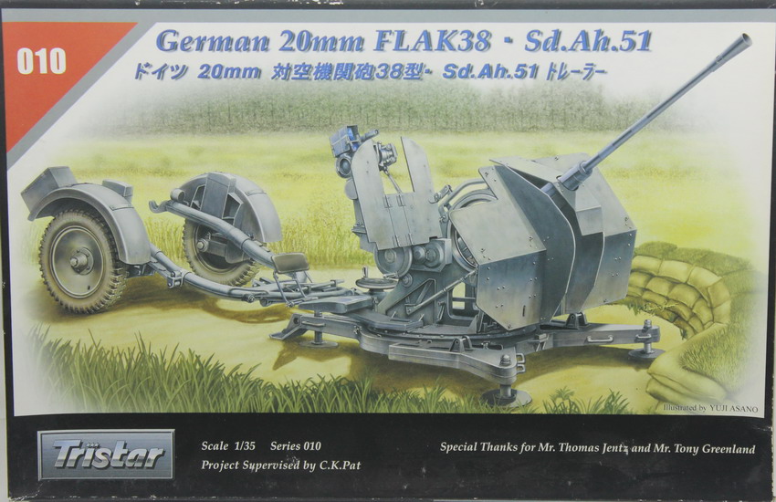 Modeling cannon Flak 38, 2.0 cm, Sd. Ah. 51, ref. 010, 1/35, Tristar