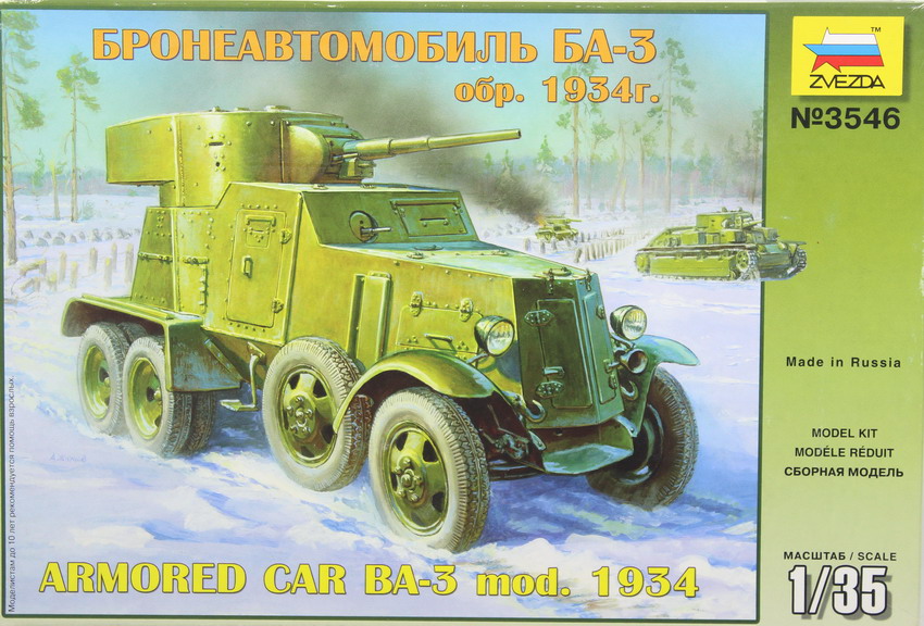 Modeling armored car BA-3 mod. 1934, ref. 3546, 1/35, Zvezda