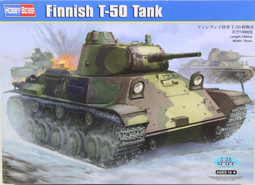 Modeling tank T-50, Finnish, ref. 83828, 1/35, Hobby Boss
