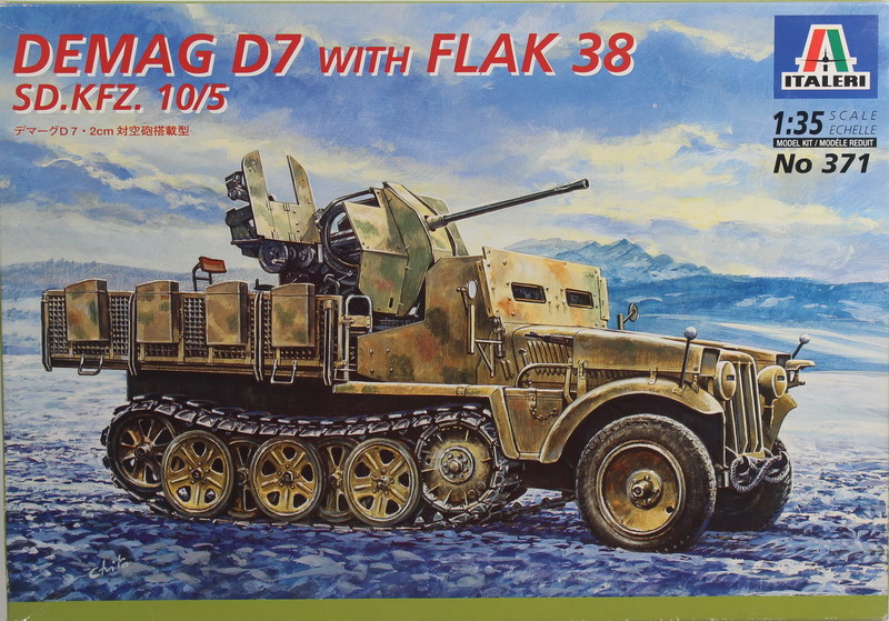 Modeling Half track Sdkfz 10/5, Demag D7, with Flak 38, ref. 371, 1/35, Italeri