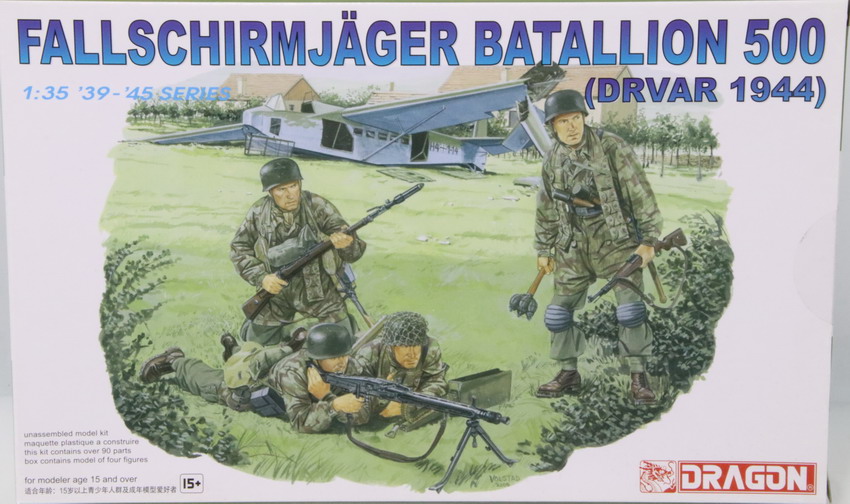 Modeling figures German, paratroopers, Fallschirmjager Batallion 500, DRVAR 1944, ref. 6145, 1/35, Dragón