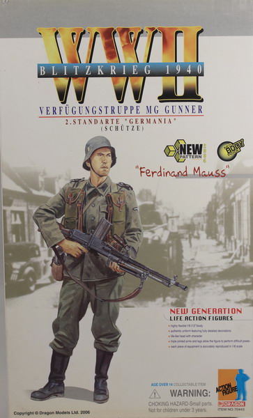 Action figure 1/6, Dragón, Ferdinand Mauss, Blitzkrieg 1940, 2º Standarte Germania, ref. 70443