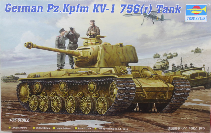 Modeling tank KV-1, Pz. Kpfm 756 (r), ref. 00366, 1/35, Trumpeter