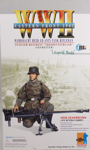 Action figure 1/6, Dragón, Leopold Nuss, Eastern Front 1942, Grossdeutschland, Heer anti-tank rifleman, ref. 70802