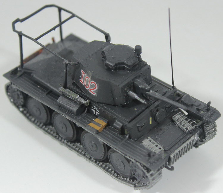 Modeling tank Panzer 38 T, assembled and painted, 1/72, box no. 2