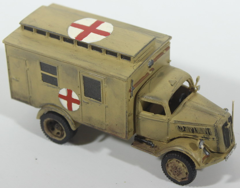Modeling truck Opel Blitz, ambulance, assembled and painted, 1/72, box no. 2
