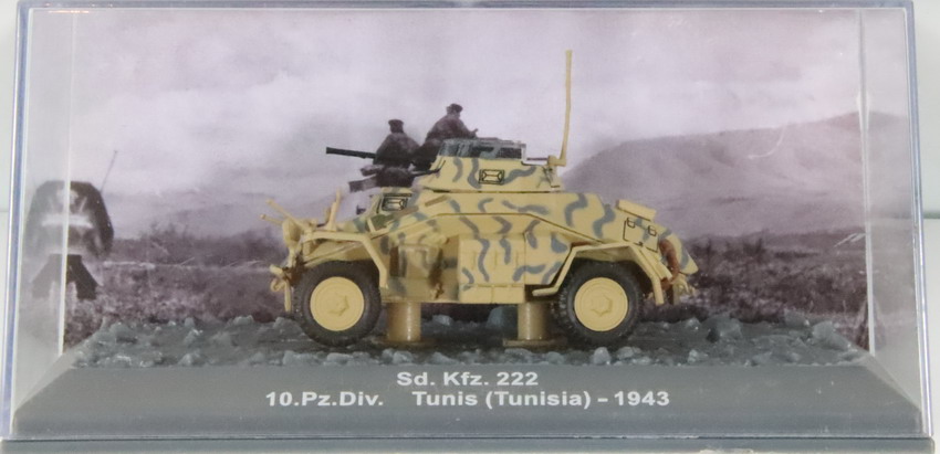 Modeling armored car Sdkfz 222, 10 Pz. Div. Tunisia, 1943, 1/72, Altaya, assembled and painted