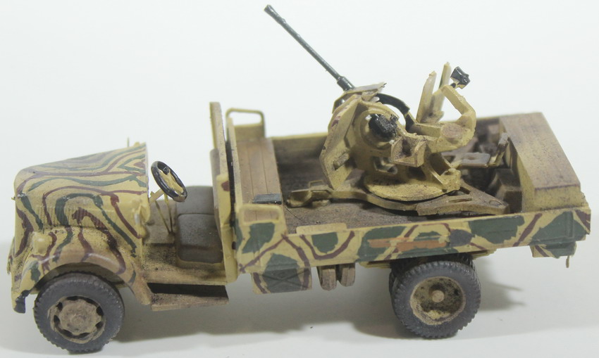 Modeling truck Opel Blitz & Flak 20 mm, assembled and painted, 1/72, box 4