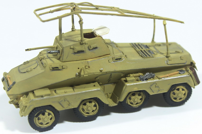 Modeling vehicle Sdkfz 232, 8 rad, Schwerer Panzerspahwagen, assembled and painted, 1/72, box 3