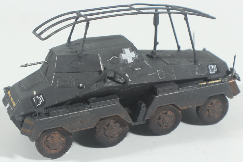 Modeling vehicle SdKfz. 231, 8 rad, Schwerer Panzerspahwagen, assembled and painted, 1/72, ref. box 6
