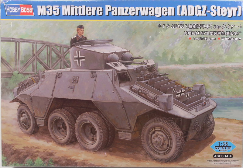 Modeling armored vehicle M35 Panzerwagen ADGZ – Steyr, ref. 83890, 1/35, Hobby Boss