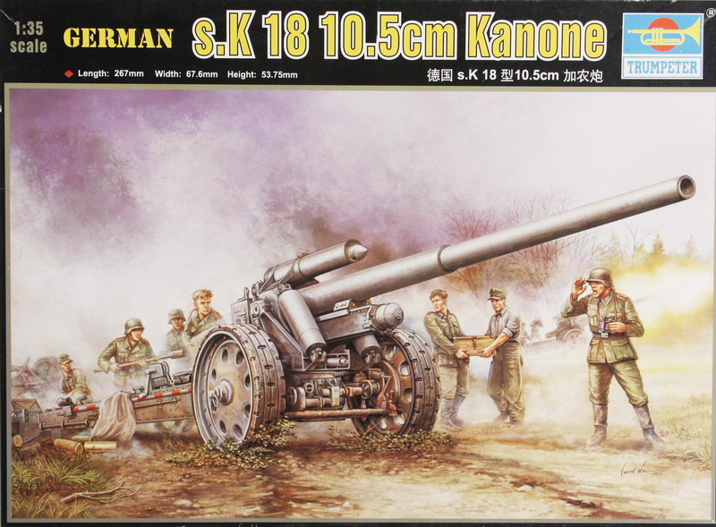 Modeling german s.K. 18 10.5 cm. Kanone, ref. 02305, 1/35, Trumpeter