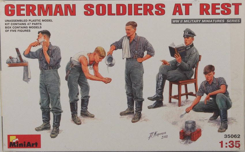 Modeling figures German soldiers at rest, ref. 35062, 1/35, Miniart