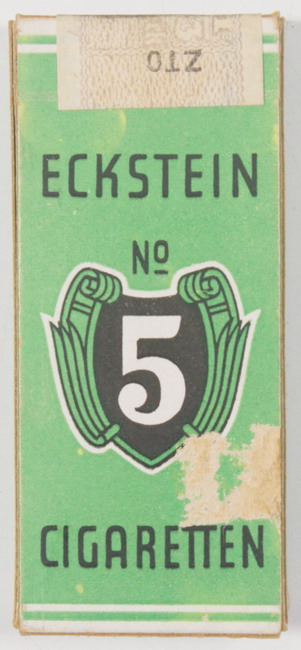 Pack of cigarettes, Eckstein No. 5 - Ekstein Halpaus - Dresden, German original World War II