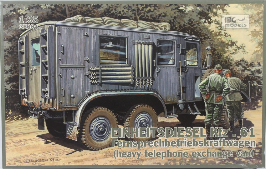 Modeling truck Einheitsdiesel Kfz.61 Fernsprechbetriebskrafwagen, heavy telephone exchange van, ref. 35004, 1/35, IBG Models