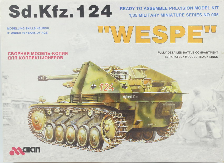 Modeling selfpropelled artillery Sdkfz. 124, Wespe, ref. 005, 1/35, Alan