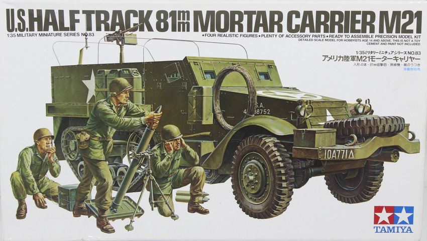 Modeling half track M21, 81 mm mortar carrier, ref. 35083, 1/35, Tamiya
