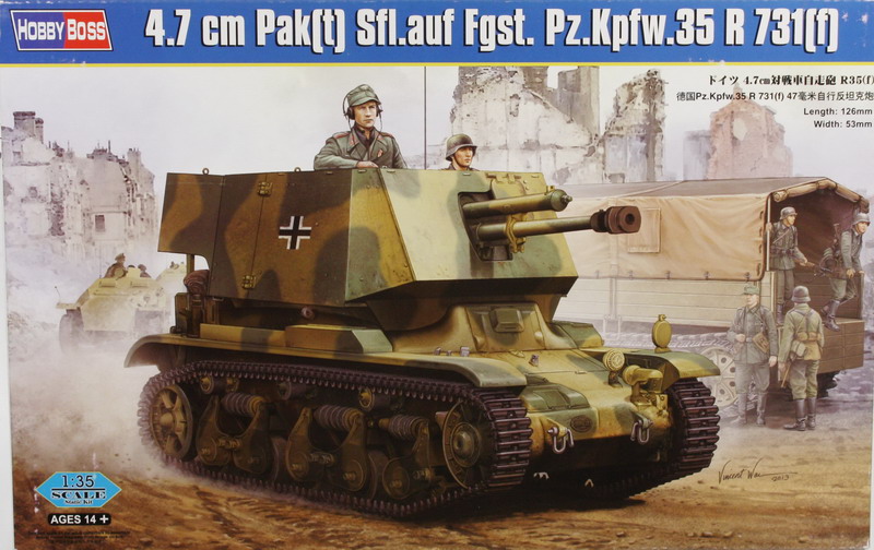 Modeling tank destroyers Renault 4.7 cm Pak (t) Pz.Kpfw. 35 R 731 (f), ref. 83807, 1/35, Hobby Boss