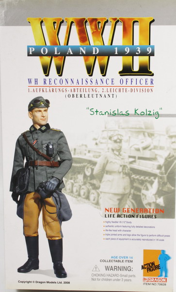 Action Figure 1/6, Stanislas Kolzig, WH reconnaissance officer, Aufklarungs Abteilung, 2º Leichte División, Oberleutnant, Poland 1939, ref. 70628