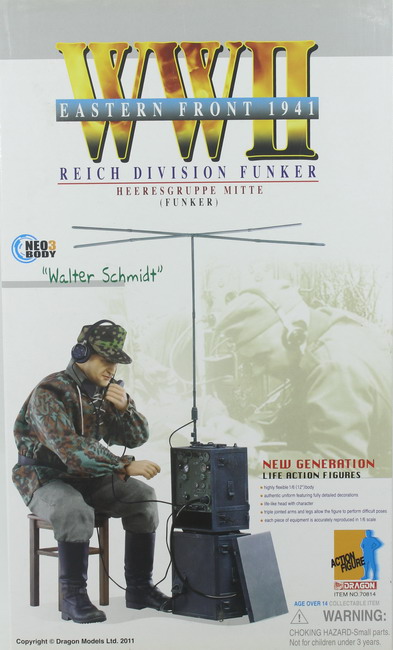 Action figure 1/6, Walter Schmidt, Eastern front 1941, Reich Division, Funker, ref. 70814