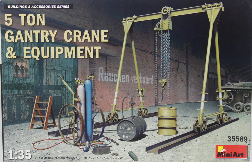 Modeling accesories 5 ton gantry crane & equipment, ref. 35589, 1/35, Miniart