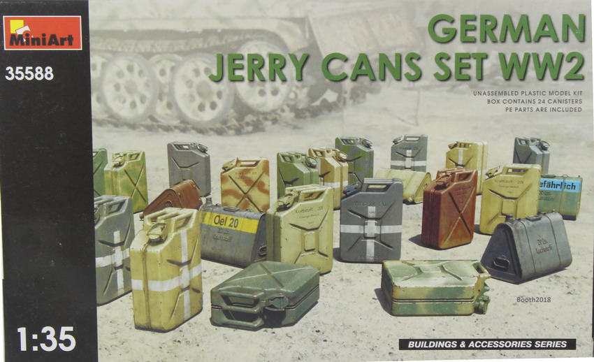 Modeling accesories German Jerry Cans set WW2, ref. 35588, 1/35, Miniart