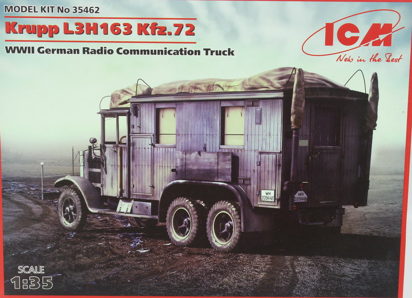 Modeling truck Krupp L3H163 Kfz. 72, radio, ref. 35462, 1/35, ICM