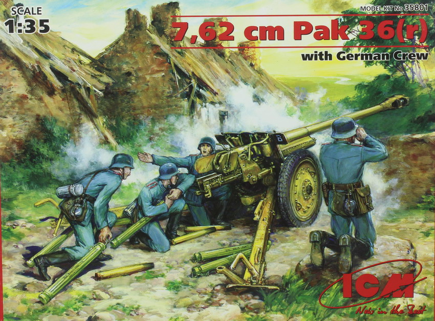 Modeling cannon Pak 36 (r) 7,62 cm, 35801, 1/35, ICM
