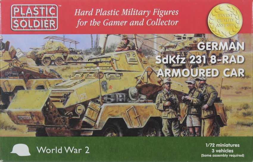 Modeling armoured car Sdkfz 231-232-263-233 (3 vehicles), ref. WW2V20025, 1/72, Plastic Soldier