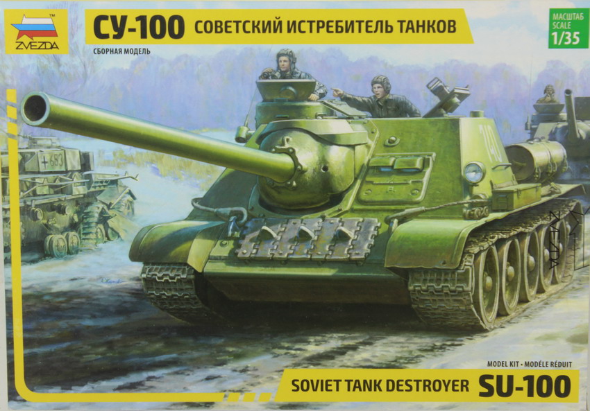Modeling tank destroyer SU-100, ref. 3688, 1/35, Zvezda