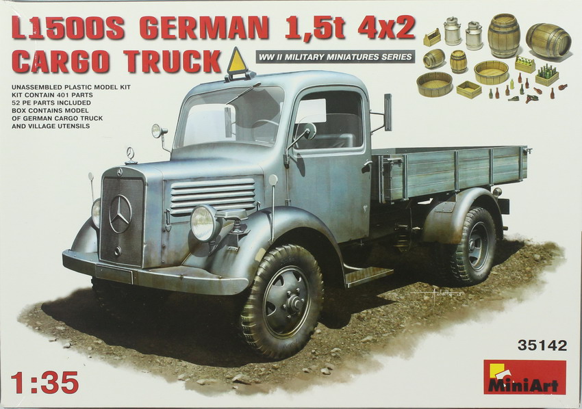 Modeling truck Mercedes L 1500 S, 1,5 T, 4x2, ref. 35142, 1/35, Miniart