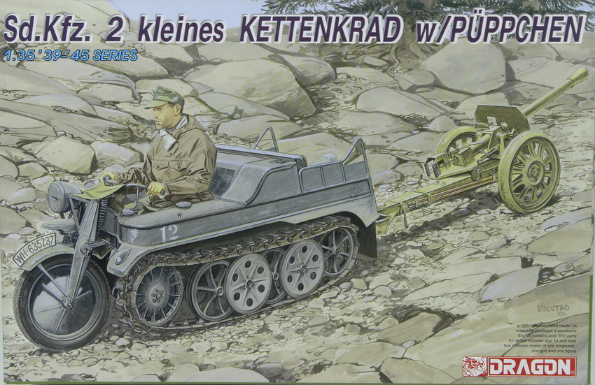 Modeling vehicle Sdkfz 2, Kettenkrad w/ puppchen, 1/35, ref. 6114, Dragón