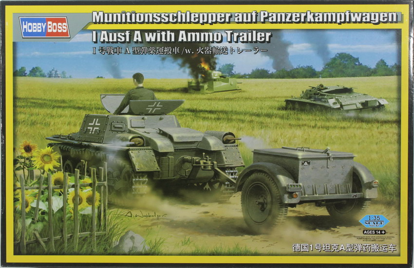 Modeling tank Panzer I Ausf. A munitionsschlepper & ammo tráiler, ref. 80146, 1/35, Hobby Boss