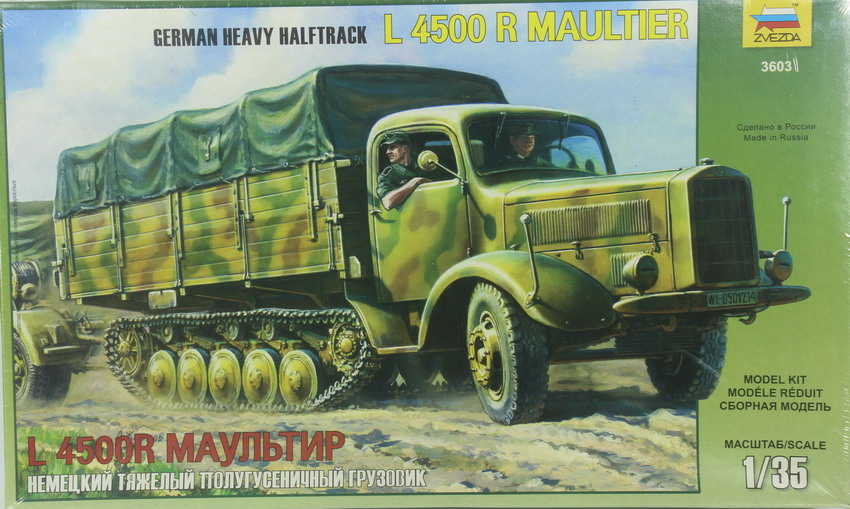Modeling truck Mercedes L 4500 R Maultier, 1/35, ref. 3603, Zvezda