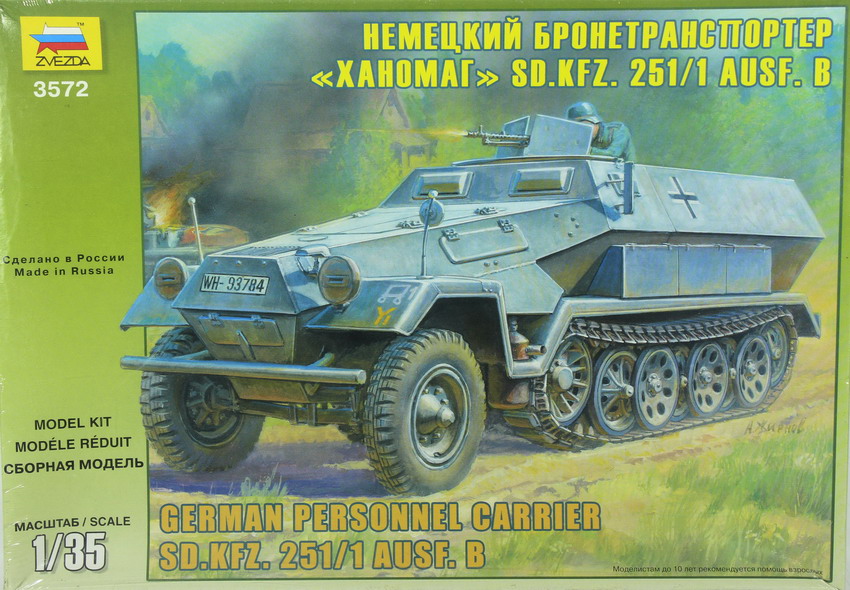 Modeling half track Sdkfz 251/1 Ausf. B, 1/35, ref. 3572, Zvezda
