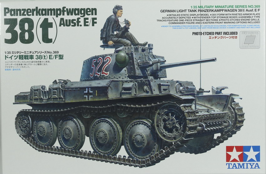 Modeling tank 38 (t), Ausf. E/F, ref. 35369, 1/35, Tamiya
