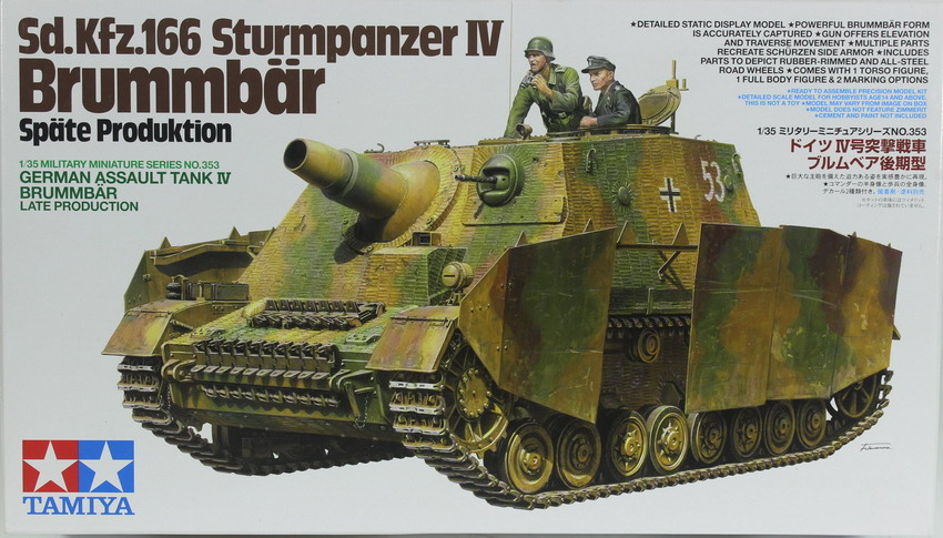 Modeling self-propelled artillery Brummbar, Sturmpanzer IV, Sdkfz 166, 1/35, ref. 35353, Tamiya