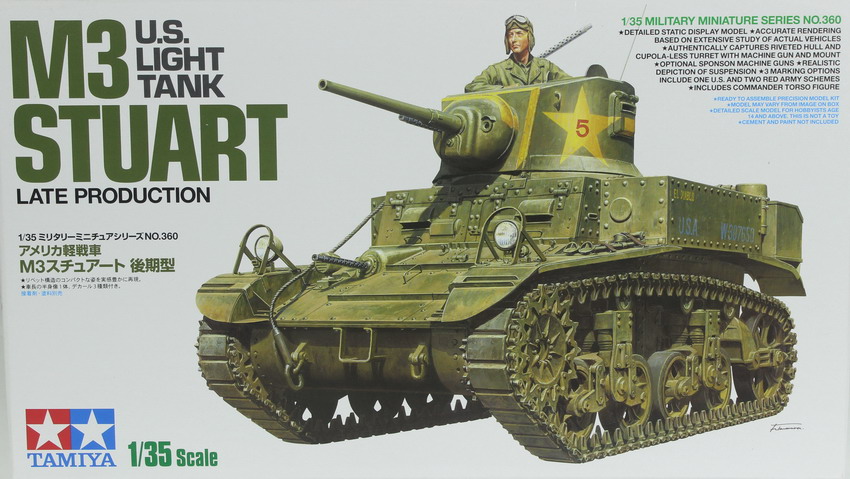 Modeling truck Stuart, M3, US light tank, ref. 35360, 1/35, Tamiya